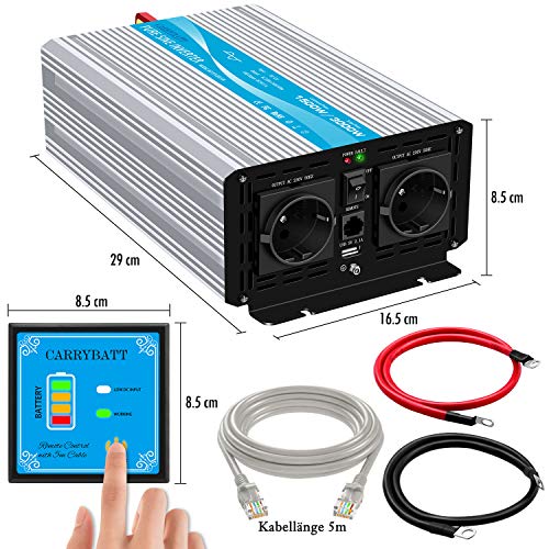 CARRYBATT 12V auf 230V mit Dual-AC-steckdose wechselrichter