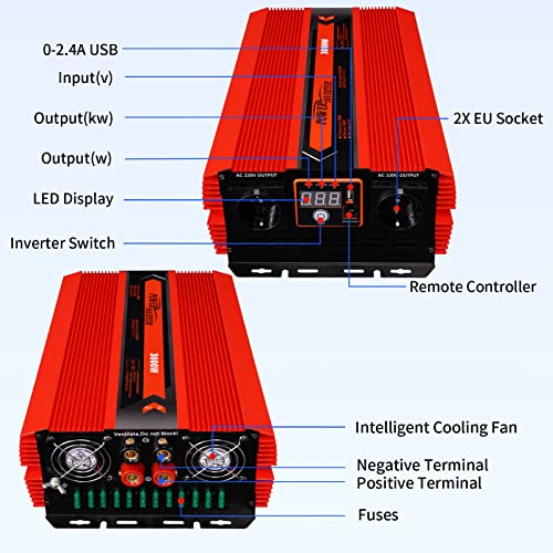 Lacyie 3000W/6000W Reiner Sinus Auto Wechselrichter