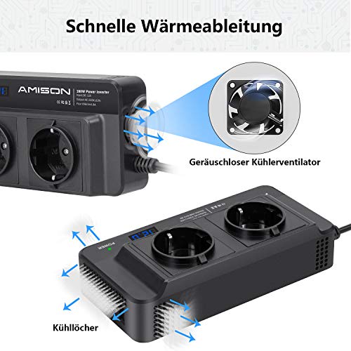 Wechselrichter 200W Steckdosen und USB